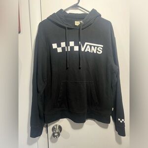 Vans Black Hoodie with White Checkerboard Logo